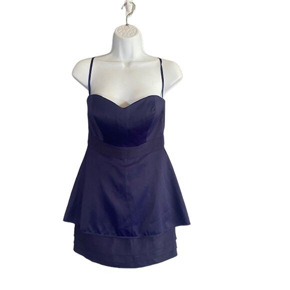 BCBGeneration Midnight Blue Strapless Formal Sweetheart Mini Dress Women Sz 2 - Picture 1 of 9